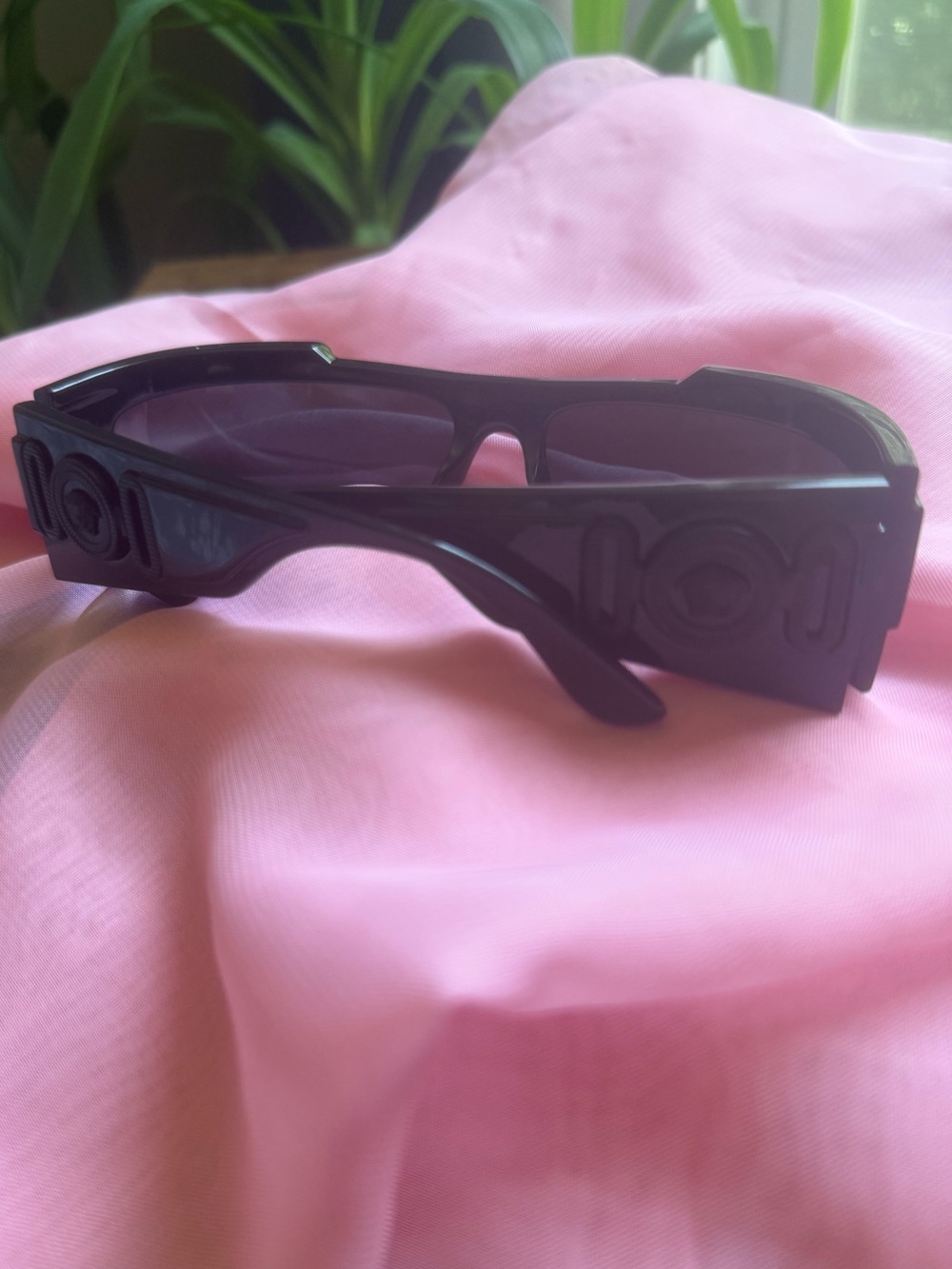Versace Black Men's Shield Sunglasses with Dark Lenses - Picture 11 of 11
